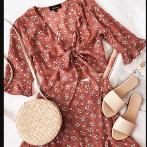 Lulu's Floral Print Two-Piece Dress